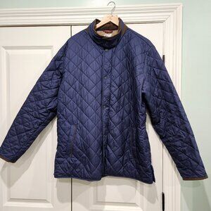 Peter Millar Quilted Jacket Size XL – Navy with Brown Trim | Premium Outerwear